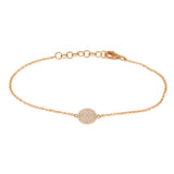 14K Rose Gold Diamond Disc Bracelet