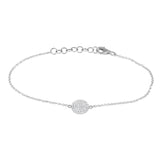 14K White Gold Diamond Disc Bracelet-Bracelets-Maurice's Jewelers-