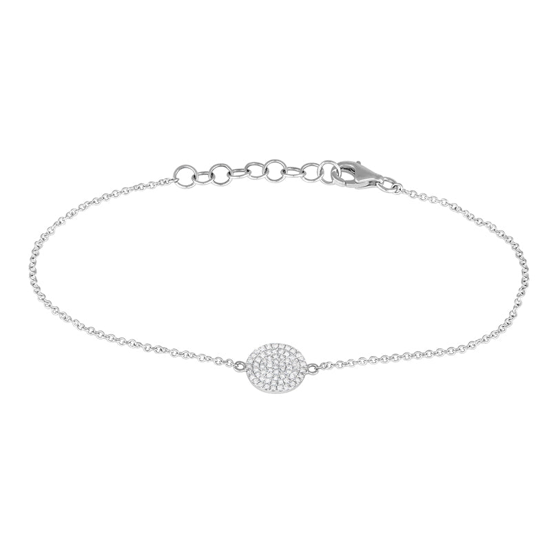 14K Yellow Gold Diamond Disc Bracelet-Bracelets-SUPERBELL-