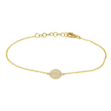 14K Rose Gold Diamond Disc Bracelet