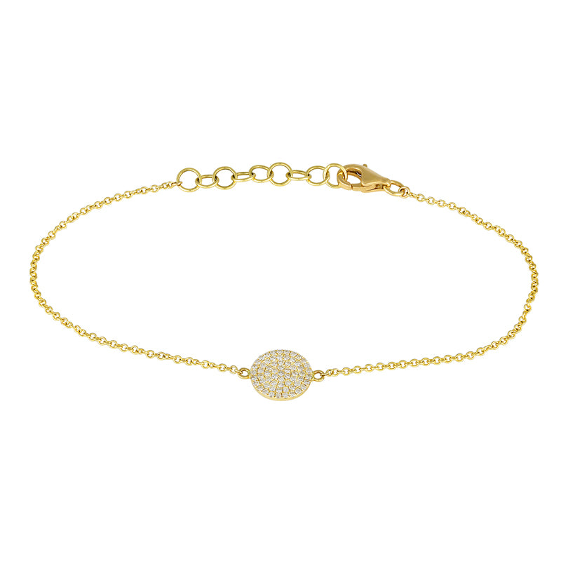 14K White Gold Diamond Disc Bracelet-Bracelets-Maurice's Jewelers-