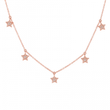 14K White Gold Diamond Dangle Star Necklace-Necklaces-Maurice's Jewelers-ROSE GOLD-