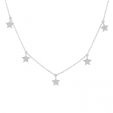 14K Yellow Gold Diamond Dangle Star Necklace-Necklaces-Maurice's Jewelers-WHITE GOLD-