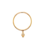 14K Yellow Gold Diamond Band With Hand Of God Ring-Rings-majolie-