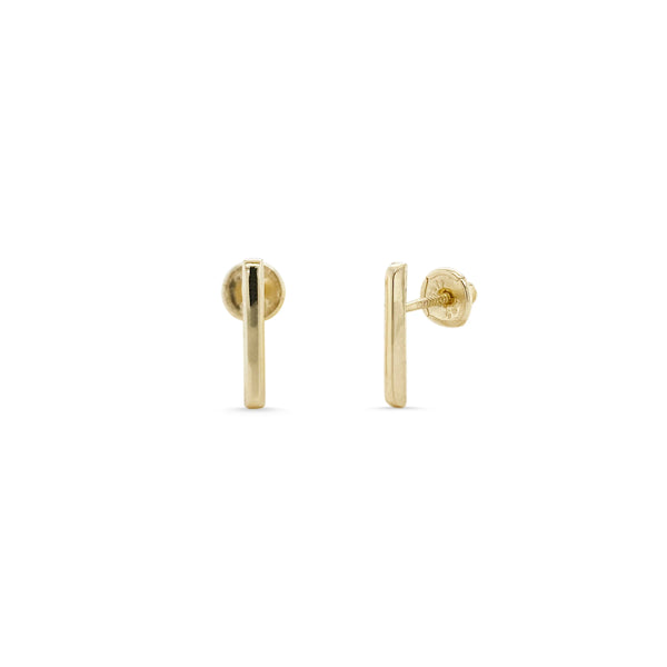14K Yellow Gold Bar Children's Earrings-Earrings-Maurice's Jewelers-