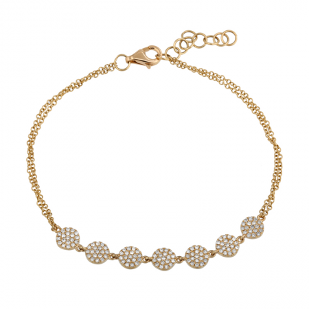 14k Yellow Gold Diamond Discs Bracelet-Bracelets-superbell-