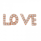 14K Yellow Gold Diamond LOVE Earrings-EARRINGS-superbell-Rose Gold-