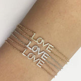14K White Gold Diamond "Love" Double Chain Bracelet-Bracelets-Maurice's Jewelers-