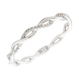 14K Rose Gold Diamond Twisted Band