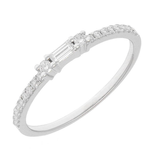 14K White Gold Diamond Ring-Rings-lau international-