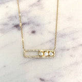 14K Yellow Gold Diamond Slider Bar Necklace