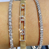 14K Yellow Gold Diamond Slider Bangle-Bracelets-Maurice's Jewelers-