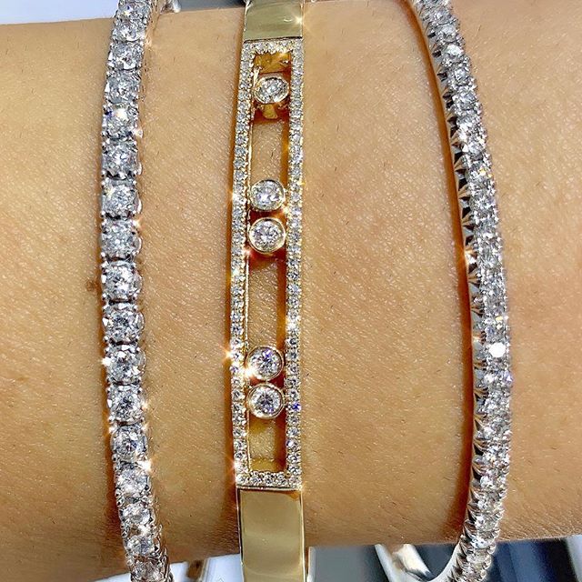 14K Yellow Gold Diamond Slider Bangle Maurice s Jewelers