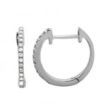 14K White Gold 12.5mm Diamond Huggies-EARRINGS-Maurice's Jewelers-White Gold-