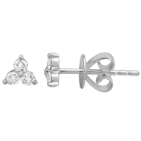14K Rose Gold Diamond Trio Stud Earrings-EARRINGS-Maurice's Jewelers-WHITE GOLD-