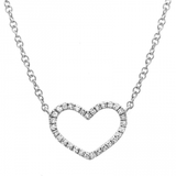 14K WHITE GOLD DIAMOND OPEN HEART NECKLACE-Necklaces-Maurice's Jewelers-WHITE GOLD-