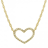 14K WHITE GOLD DIAMOND OPEN HEART NECKLACE-Necklaces-Maurice's Jewelers-YELLOW GOLD-