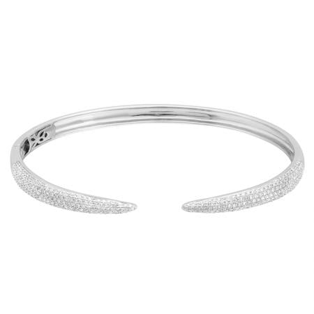 14K Yellow Gold Diamond Open Bangle