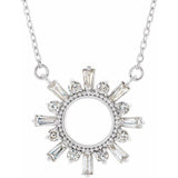 14K Yellow Gold Diamond Sun Necklace-Necklaces-Maurice's Jewelers-WHITE GOLD-