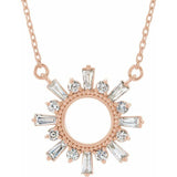 14K White Gold Diamond Sun Necklace-Necklaces-Maurice's Jewelers-ROSE GOLD-