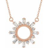 14K Yellow Gold Diamond Sun Necklace-Necklaces-Maurice's Jewelers-ROSE GOLD-