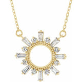 14K Yellow Gold Diamond Sun Necklace-Necklaces-Maurice's Jewelers-YELLOW GOLD-