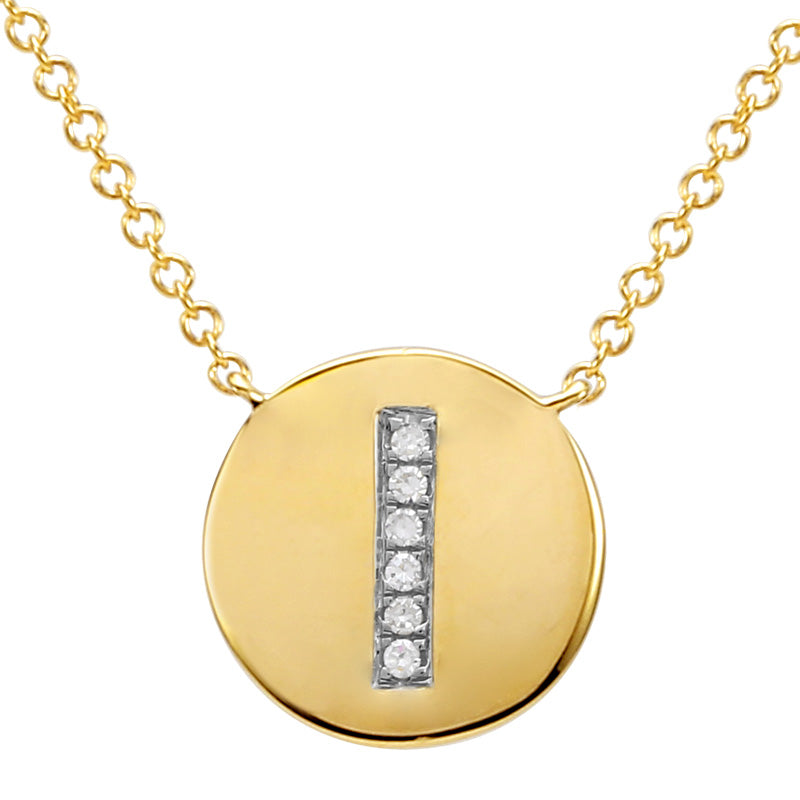 Dainty Initial Disc Necklace | Deluxur