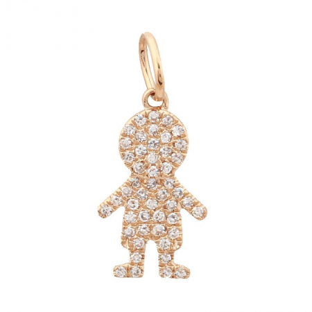 14K ROSE GOLD DIAMOND PAVE BOY PENDANT