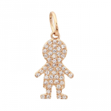 14K WHITE GOLD DIAMOND PAVE BOY PENDANT-Charms & Pendants-Maurice's Jewelers-ROSE GOLD-