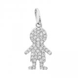 14K WHITE GOLD DIAMOND PAVE BOY PENDANT-Charms & Pendants-Maurice's Jewelers-WHITE GOLD-