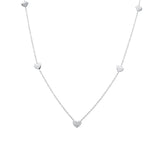 14K Yellow Gold Diamond Pave Heart Station Necklace-Necklaces-Maurice's Jewelers-White Gold-