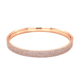 14K Rose Gold Diamond 5 Row Hinged Bangle-Bangles-first image design corp-