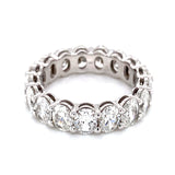 14K White Gold Oval Diamond Eternity Band-Rings-Maurice's Jewelers-