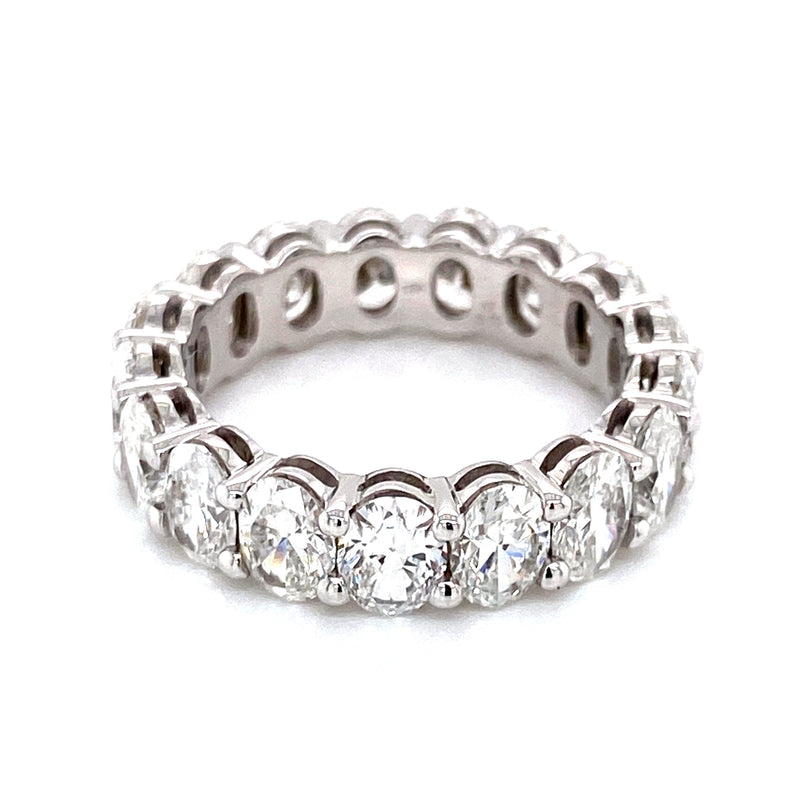 14K White Gold Oval Diamond Eternity Band-Rings-Maurice's Jewelers-