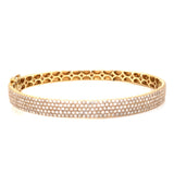 18K Yellow Gold Diamond 5 Row Diamond Hinged Bangle-Bangles-first image design corp-