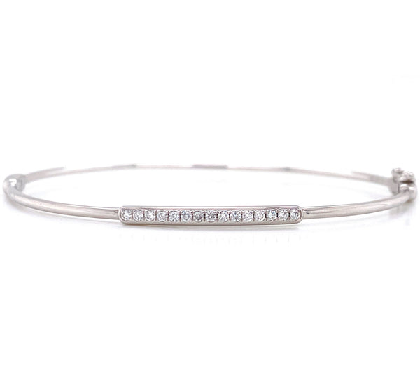 14K White Gold Diamond Top Bangle-Bangles-majolie-