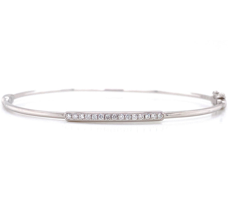 14K White Gold Diamond Top Bangle-Bangles-majolie-