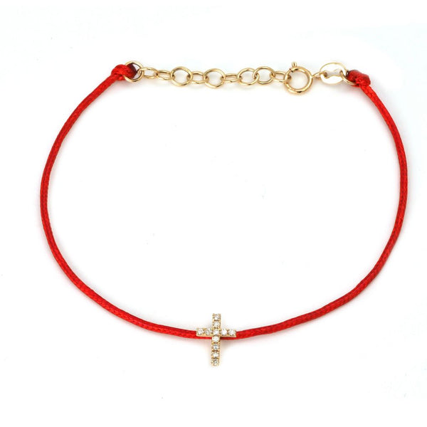 14k Yellow Gold Cross Cord Bracelet-Bracelets-Maurice's Jewelers-