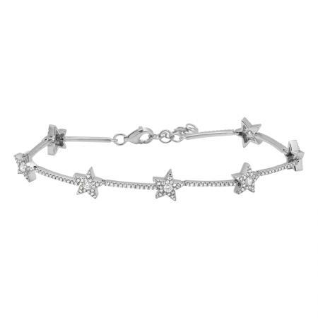 14k White Gold Diamond Star Bracelet-Bracelets-Maurice's Jewelers-