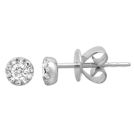 14K White Gold Diamond Stud Earrings-earrings-Maurice's Jewelers-