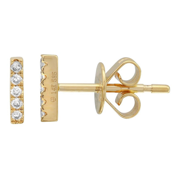 14K Yellow Gold Mini Diamond Bar Ear Crawlers