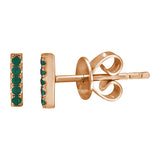 14K Yellow Gold Mini Gemstone Ear Crawler-EARRINGS-superbell-Rose Gold Emerald-