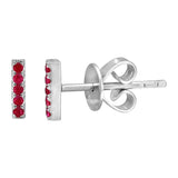 14K Yellow Gold Mini Gemstone Ear Crawler-EARRINGS-superbell-White Gold Ruby-