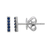 14K Yellow Gold Mini Gemstone Ear Crawler-EARRINGS-superbell-White Gold Blue Sapphire-