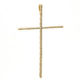 14K Yellow Gold Extra Large Diamond Cross Necklace-Necklaces-lau international-