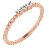 14K Rose Gold Diamond Beaded Ring-Rings-Maurice's Jewelers-ROSE GOLD-