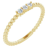 14K Rose Gold Diamond Beaded Ring-Rings-Maurice's Jewelers-YELLOW GOLD-
