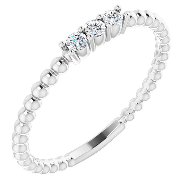 14K Rose Gold Diamond Beaded Ring-Rings-Maurice's Jewelers-WHITE GOLD-