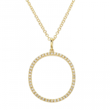 14K Yellow Gold Modern Diamond Initial Necklace
