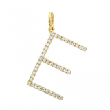 14K Yellow Gold Diamond Initial Pendant-Charms & Pendants-Maurice's Jewelers-E-